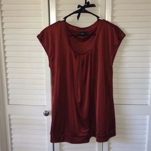 Mossimo silky brick red blouse size xl
